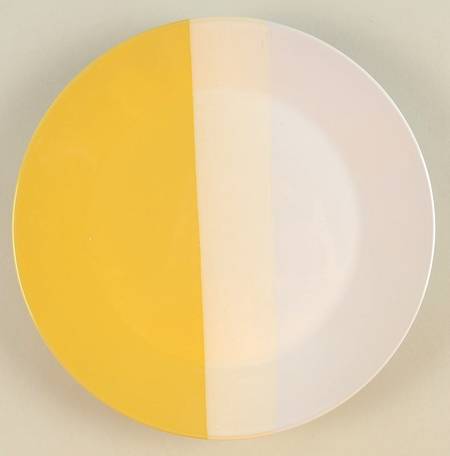 Tri Band Yellow Salad Plate
