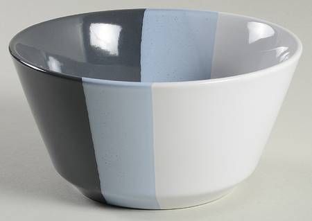 Tri Band Sleek Gray Soup/Cereal Bowl