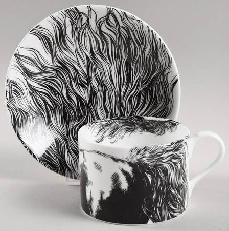 Equus White Flat Cup & Saucer Set