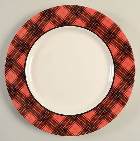 Red Tartan Stag Dinner Plate