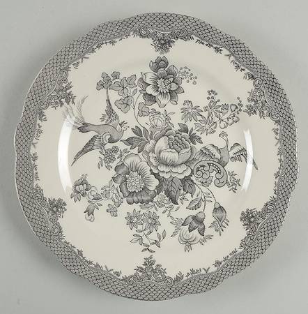 Asiatic Pheasant (Rosalie) Gray Salad Plate