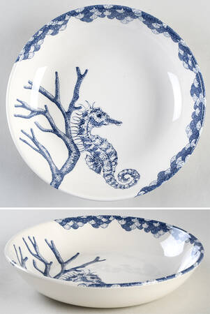 Ocean Blue 9" Individual Pasta Bowl