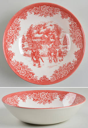 Christmas Skaters (Red) Soup/Cereal Bowl