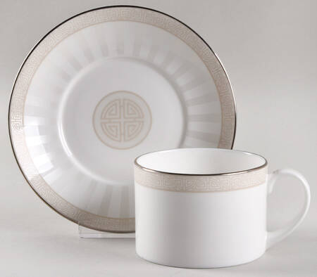 Satori Pearl Flat Cup & Saucer Set by Royal Crown Derby
