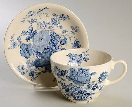 CHARLOTTE-BLUE (SMOOTH) Oversized Cup & Saucer Set