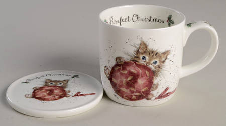 Wrendale Designs Christmas Mug & Coaster Set