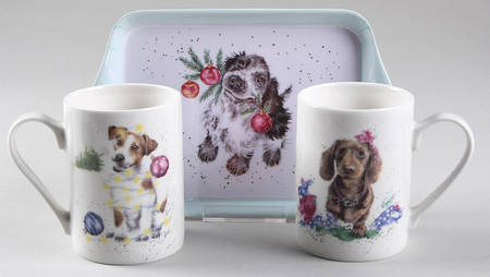 Wrendale Designs Christmas Mug Motif 10 & 11 & Melamine Tray