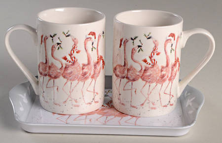 Wrendale Designs Christmas Mug Motif 9 - Set of 2 & Melamine Tray