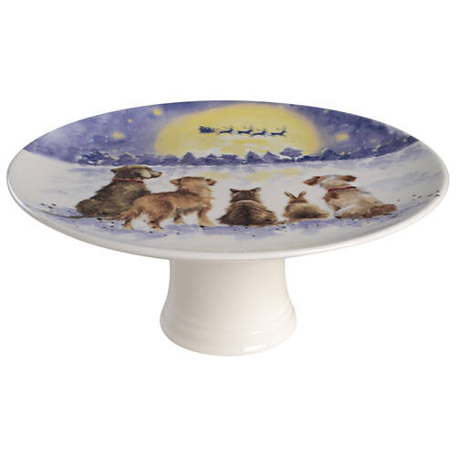 Wrendale Designs Christmas 9" Diameter Pedestal Cake Stand