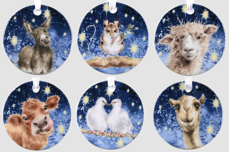 Wrendale Designs Christmas (Set of 6) Nativity Ornament Set