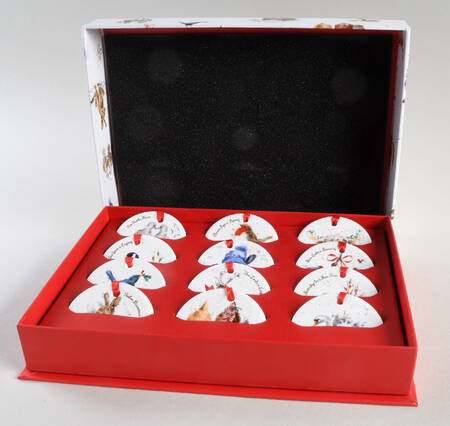 Wrendale Designs Christmas 12 Days of Christmas Ornament - Set of 12