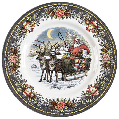 Santa's Sleigh (Lantern Border) by Royal Stafford