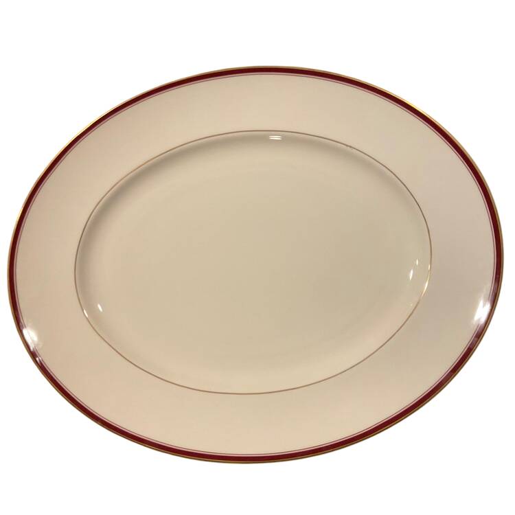 Royal Burgundy 16" Oval Serving Platter by Royal Bone China