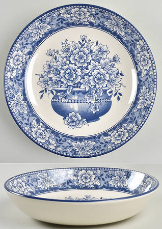 English Toile Blue 9" Individual Pasta Bowl