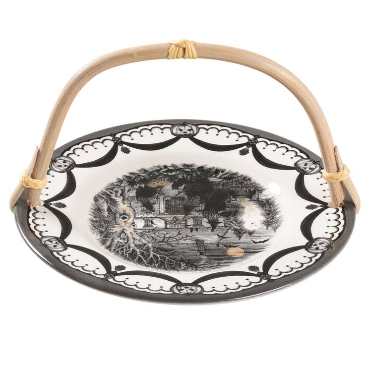 Coven 5 3/8"-5 5/8" Bamboo Handled Serving Plate  HC