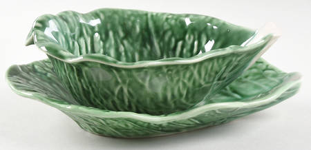 Cabbage Green Gravy Boat & Underplate