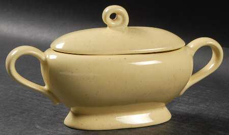 California Modern Yellow (Canary, Specks) Sugar Bowl & Lid