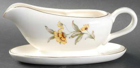 Modern Susie Yellow Gravy Boat with Attached Underplate by Santa Anita