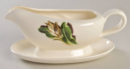 Night Blooming Cereus Gravy Boat with Attached Underplate