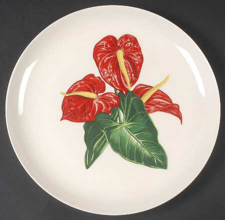 Red Anthurium 12" Chop Plate (Round Platter)