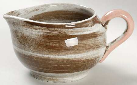 Stylized Spirals Brown and Pink Creamer