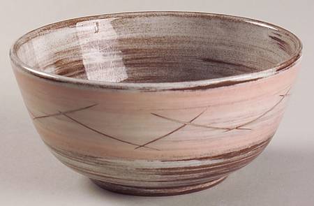 Stylized Spirals Brown and Pink Coupe Cereal Bowl