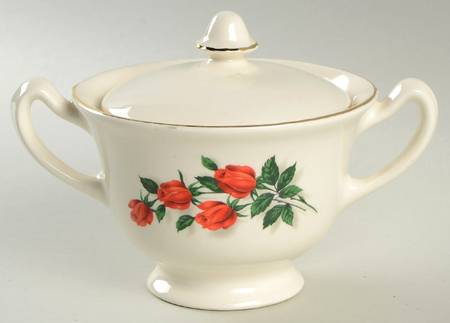 American Beauty Sugar Bowl & Lid by Sabin