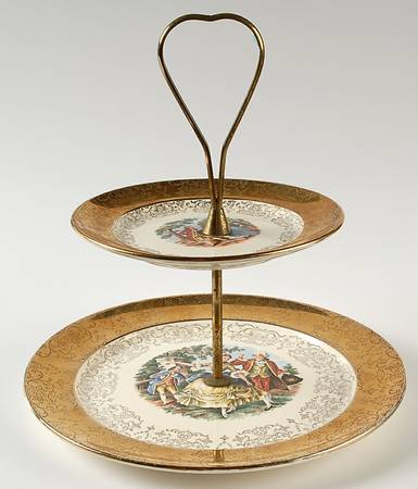 SAB1 2 Tiered Serving Tray (Lunch & Bread/Butter Plate)