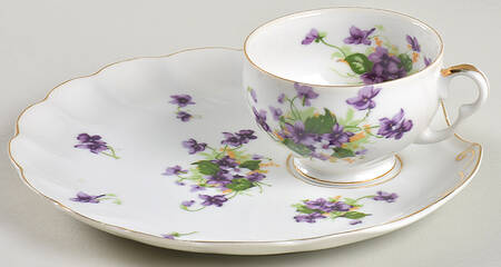 Sweet Violet Snack Plate & Cup Set