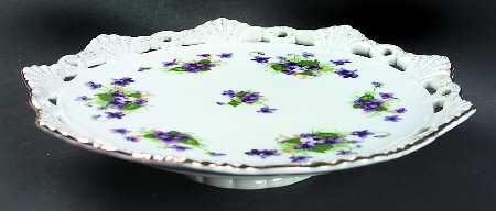 Sweet Violet Footed Cake Plate