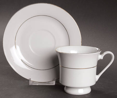 Classic Gold (White) Footed Cup & Saucer Set