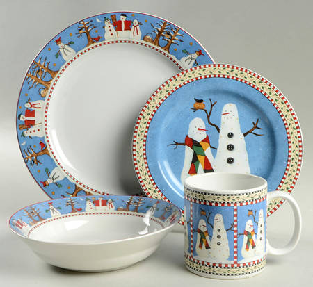 Snowman 4 Piece Place Setting