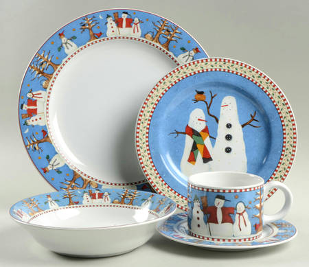 Snowman 5 Piece Place Setting