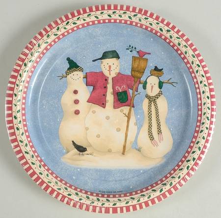 Snowman Package of 10 - Paper Salad Plate