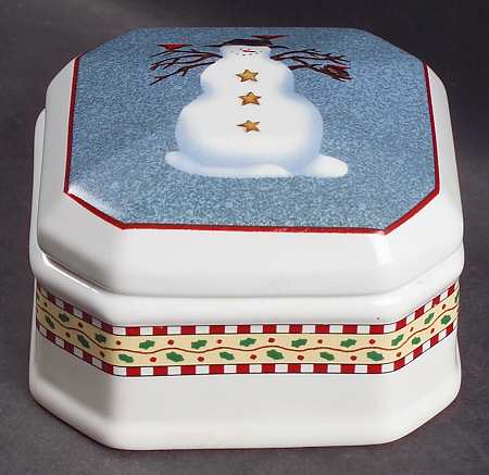 Snowman Square Box & Lid