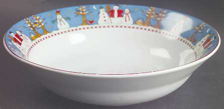 Snowman 9" Round Vegetable Bowl