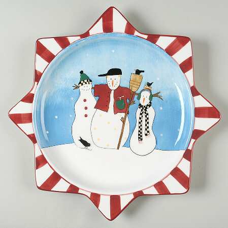 Snowman Star Shaped Plate