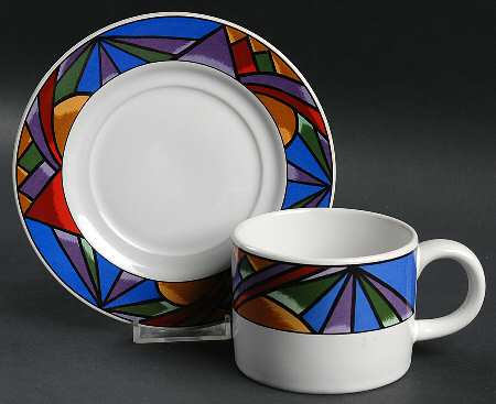 Sunset Mountain Flat Cup & Saucer Set