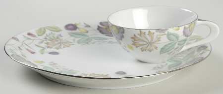 Fantasia (Platinum Trim) Snack Plate & Cup Set