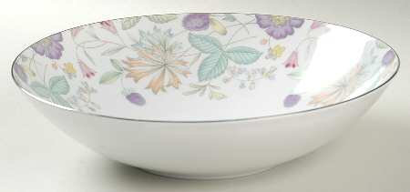 Fantasia (Platinum Trim) 9" Round Vegetable Bowl