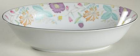 Fantasia (Platinum Trim) 10" Oval Vegetable Bowl