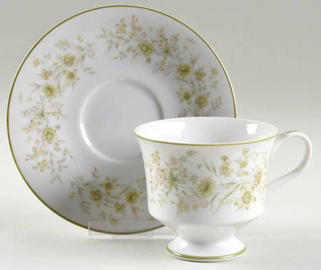 Field Flowers Footed Cup & Saucer Set by Sango