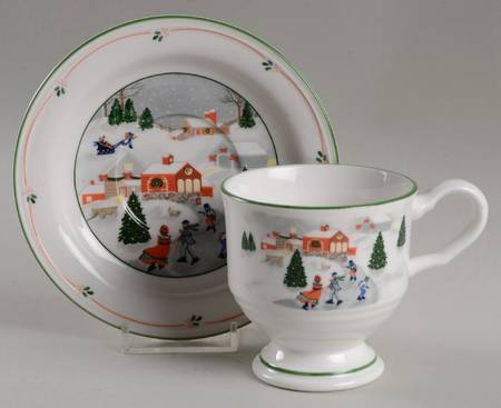 Silent Night Footed Cup & Saucer Set