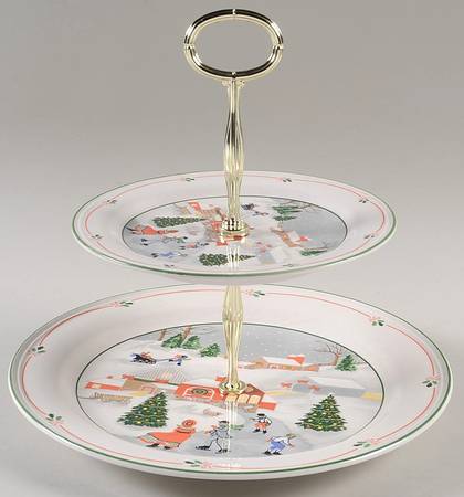 Silent Night Salad Plate for 2-Tiered Serving Tray