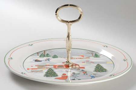 Silent Night Round Serving Plate with Handle (DP)