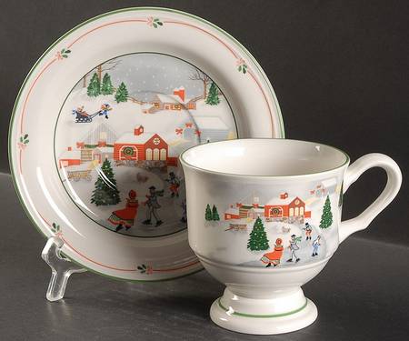 Silent Night Footed Cup & Saucer Set