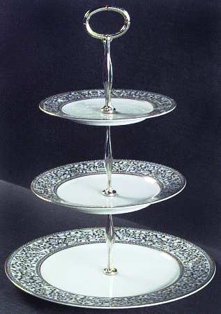 Spanish Lace 13 7/8"-14 1/4" 3-Tiered Serving Tray(DP,SP,BB) HC
