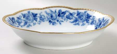 Cobalt Rose 10" Oval Vegetable Bowl