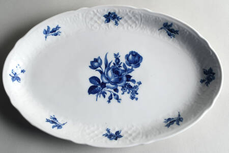Cobalt Rose (No Trim or Inner Band) 14" Oval Serving Platter