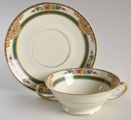 Cottswold Footed Cream Soup Bowl & Saucer Set